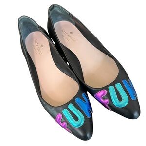 Kate Spade Elliott Ballet Flats Balloon “FUN” Leather - Size 6